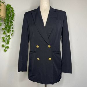 Vintage Liz Claiborne 100% Wool Black Blazer